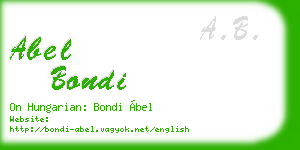 abel bondi business card
